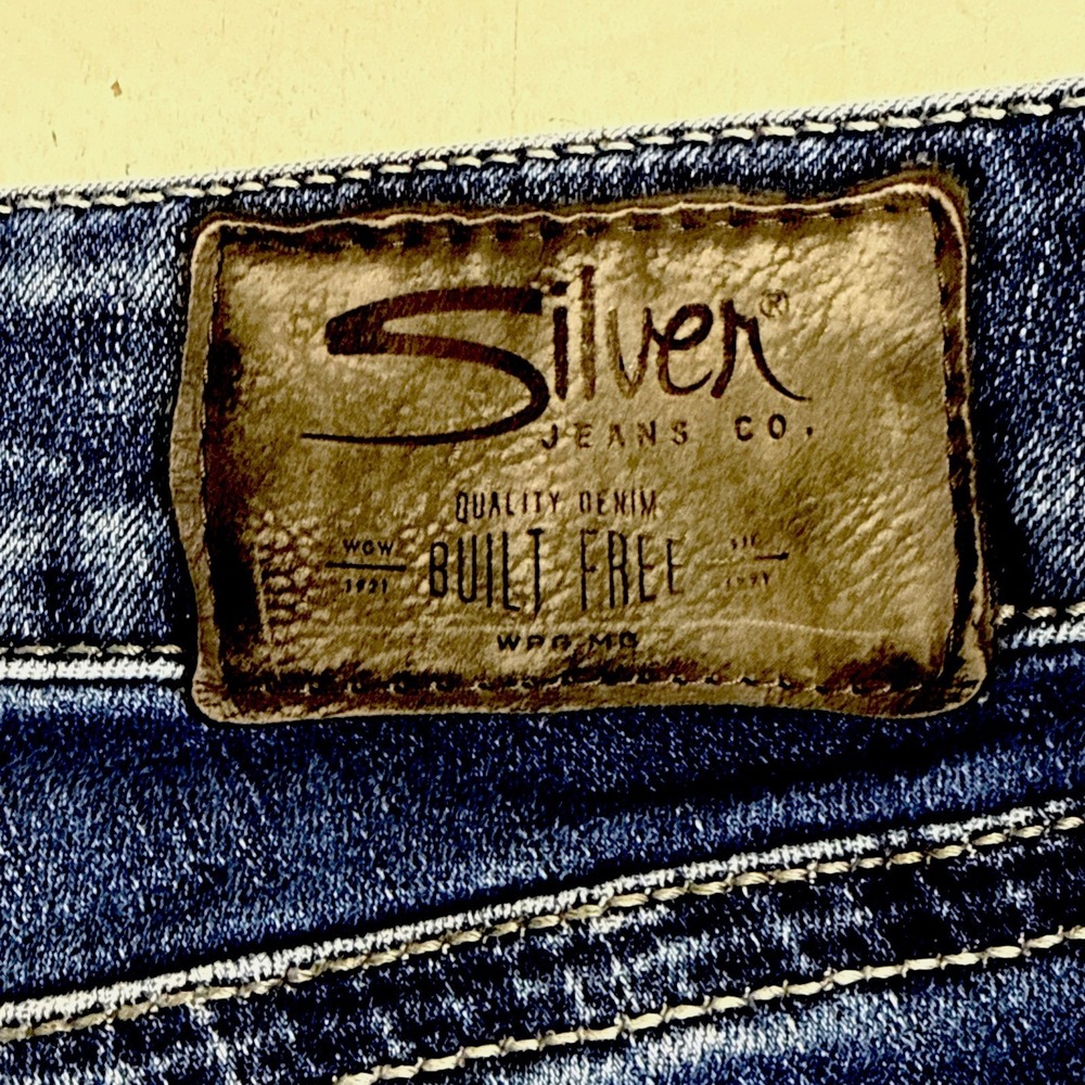 Women's Silver Suki Capri Designer Jeans Mid Rise Blue W29 / L22 - Picture 7 of 8